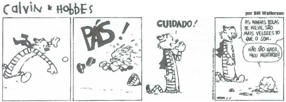 tirinha calvin velocidade do som