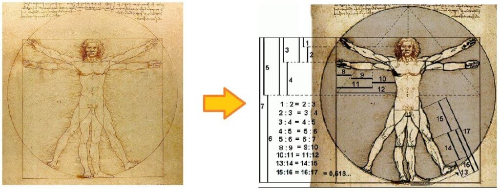 homem vitruviano leonardo da vinci razão áurea número de ouro